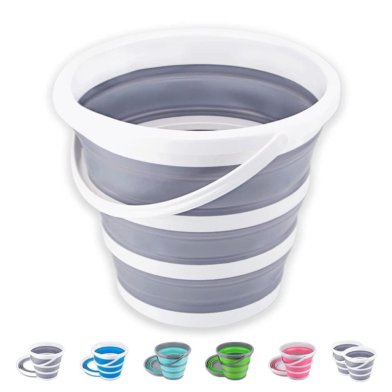 BOTIST Collapsible Bucket Folding Gallon Cleaning Bucket Mop Bucket Foldable Portable Small Plastic Water Supplies for Outdoor Garden Camping Fishing Car Wash Space Saving Multicolor 10 L