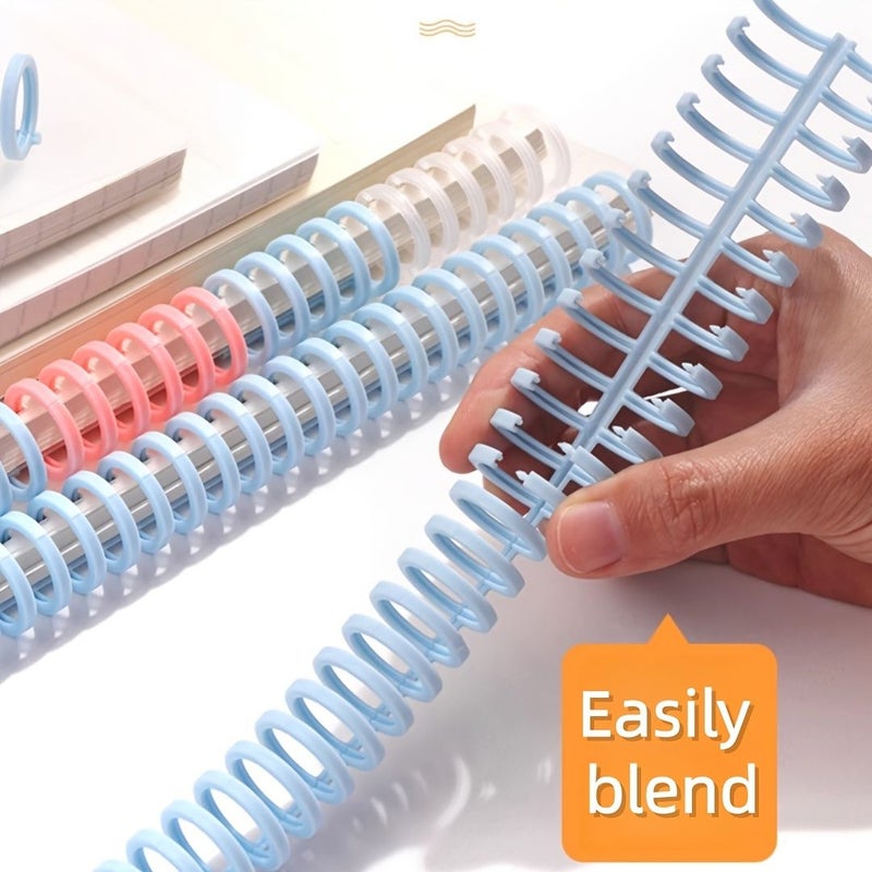 5pcs 34 Hole Binder Rings Spiral Coils for Book Binding DIY Notebooks Photo Albums Paper Clips Durable Plastic Fasteners Multicolor - Image 4