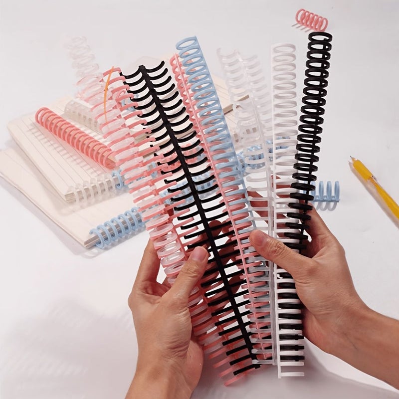 5pcs 34 Hole Binder Rings Spiral Coils for Book Binding DIY Notebooks Photo Albums Paper Clips Durable Plastic Fasteners Multicolor - Image 3