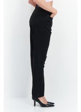 Missguided Women Petite No Stretchable Denim Jeans, Black  - Image 3