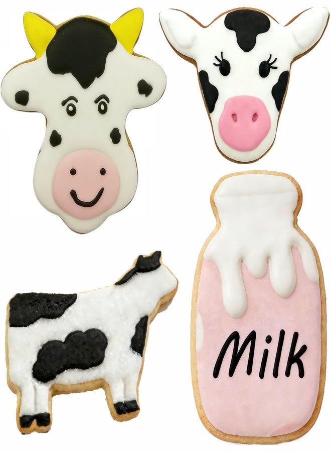 Comais Cow Shaped Cookie Cutters Set of 4 pcs, Stainless Steel Milk Cow Fondant Cutter Molds Baking DIY - Image 4
