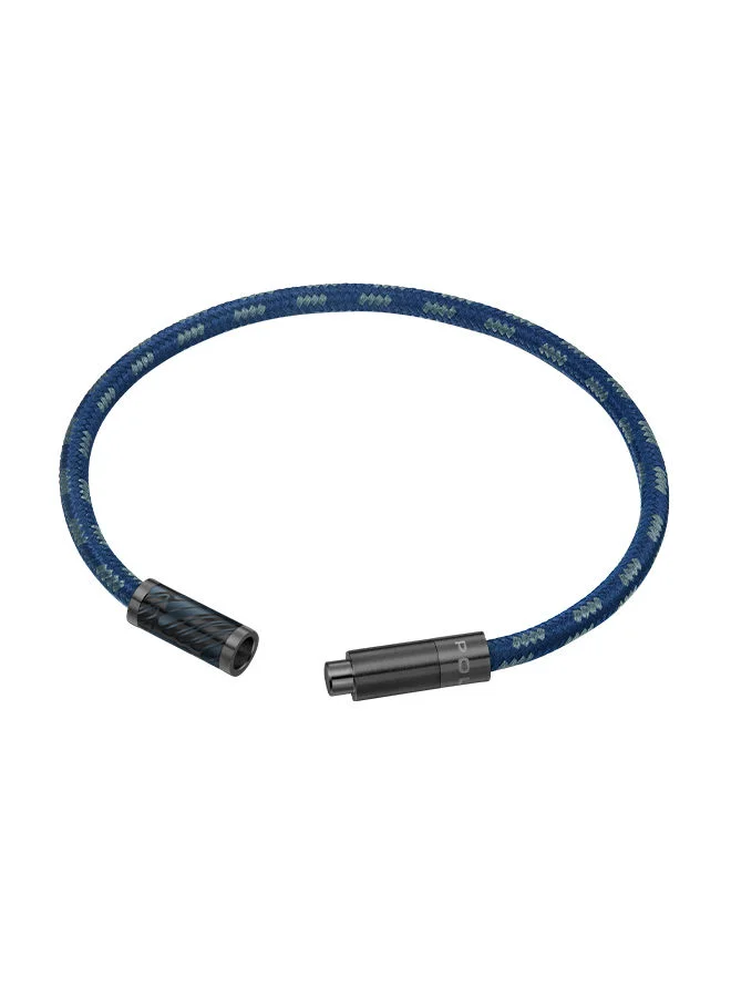 POLICE Plaint Blue Cord With Blue And Grey Motif Gents BraceletPEAGB0033204