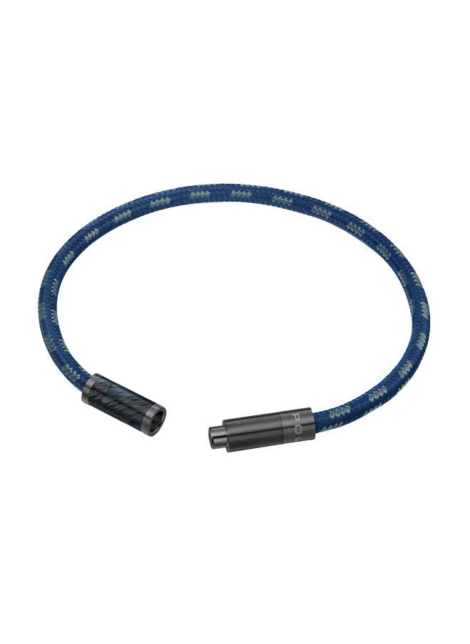 POLICE - Plaint Blue Cord With Blue And Grey Motif Gents BraceletPEAGB0033204 - Image 1