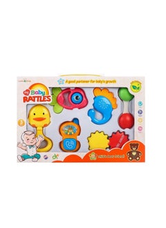 Generic Happy Baby Rattle Set, 6 Pieces, Gift Box  - Image 1