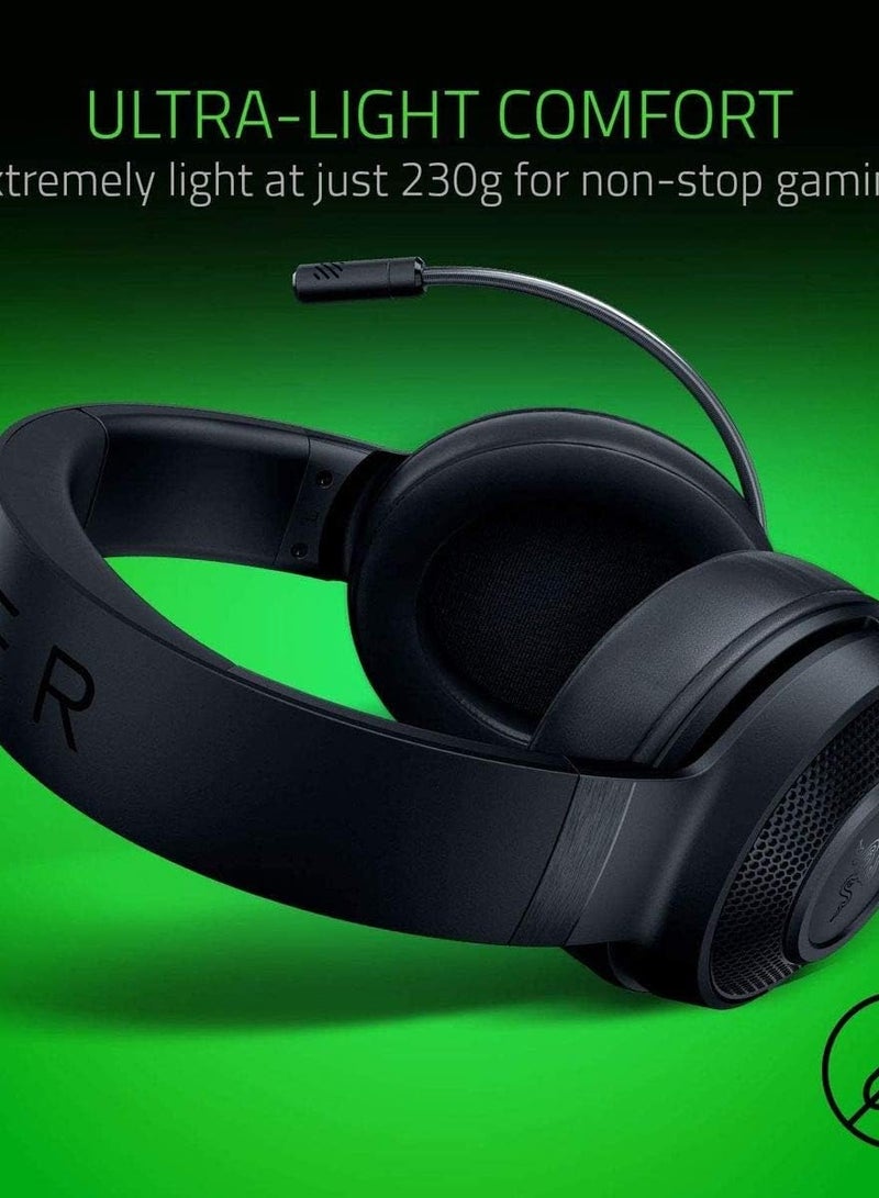 Ultra light gaming headset, 7.1 surround sound, lightweight frame, bendable heart-shaped microphone, for PC, Xbox, PS4 and Nintendo Switch, classic black -  - Image 2