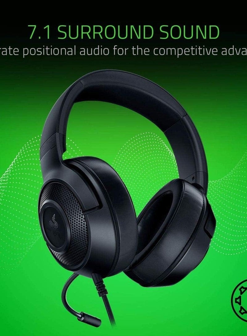 Ultra light gaming headset, 7.1 surround sound, lightweight frame, bendable heart-shaped microphone, for PC, Xbox, PS4 and Nintendo Switch, classic black -  - Image 3