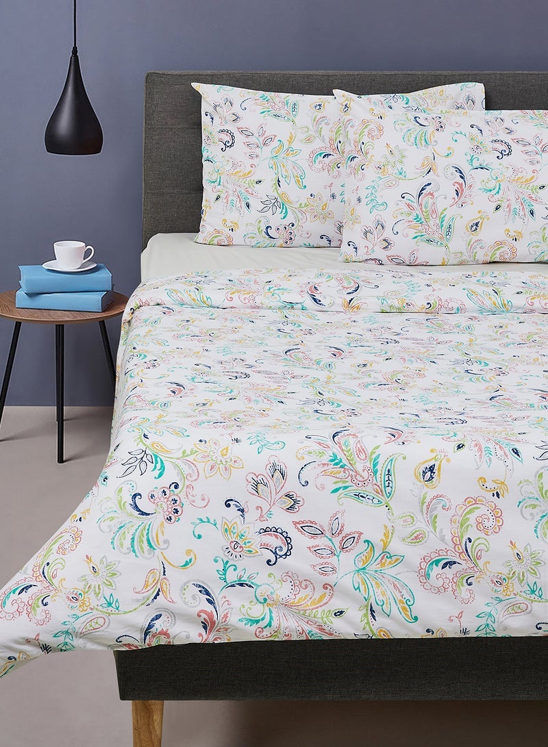STRBOXONG 3 Pieces Duvet Cover Set With 1 Duvet Cover 160X200 Cm And 2 Pillow Cover 50X75 Cm For Double Size Mattress Multi 100 Cotton 180 Thread Count Multicolour 160x200cm - Image 1