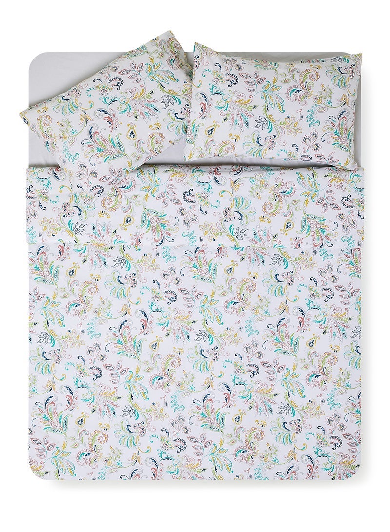 STRBOXONG 3 Pieces Duvet Cover Set With 1 Duvet Cover 160X200 Cm And 2 Pillow Cover 50X75 Cm For Double Size Mattress Multi 100 Cotton 180 Thread Count Multicolour 160x200cm - Image 3