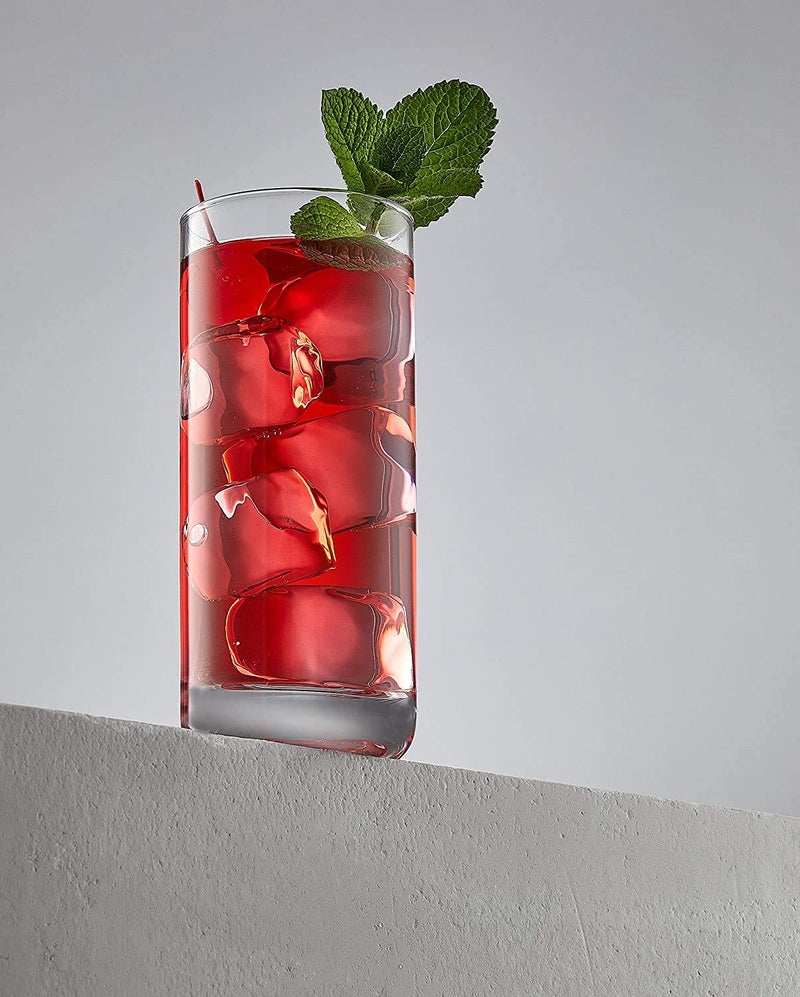 KELVEE Water Glass Set of 6 Highball Drinking Glasses Heavy Base Durable Glass Cups for Juice Wine Beer Cocktails and Mixed Drinks Round - Image 5