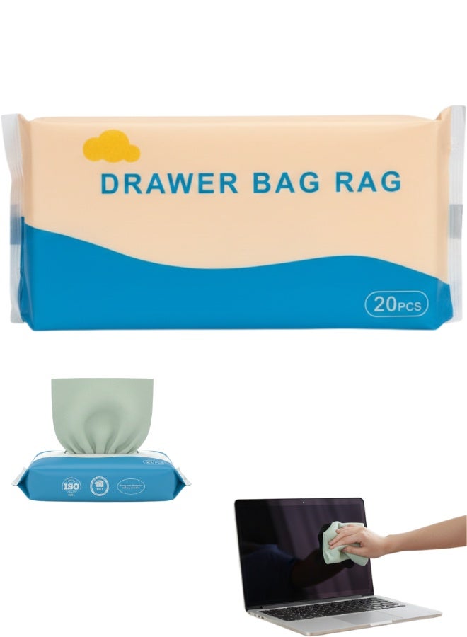 Drawer Box Microfiber Cleaning Rags 20PCS | Reusable, Quick-Dry Cleaning Towels for Kitchen, Bathroom, Car, Electronics, Glass, Marble | High Absorption for Water, Oil, Stains | Non-Shedding, Waffle/Square Texture, ISO 9001 - Image 1
