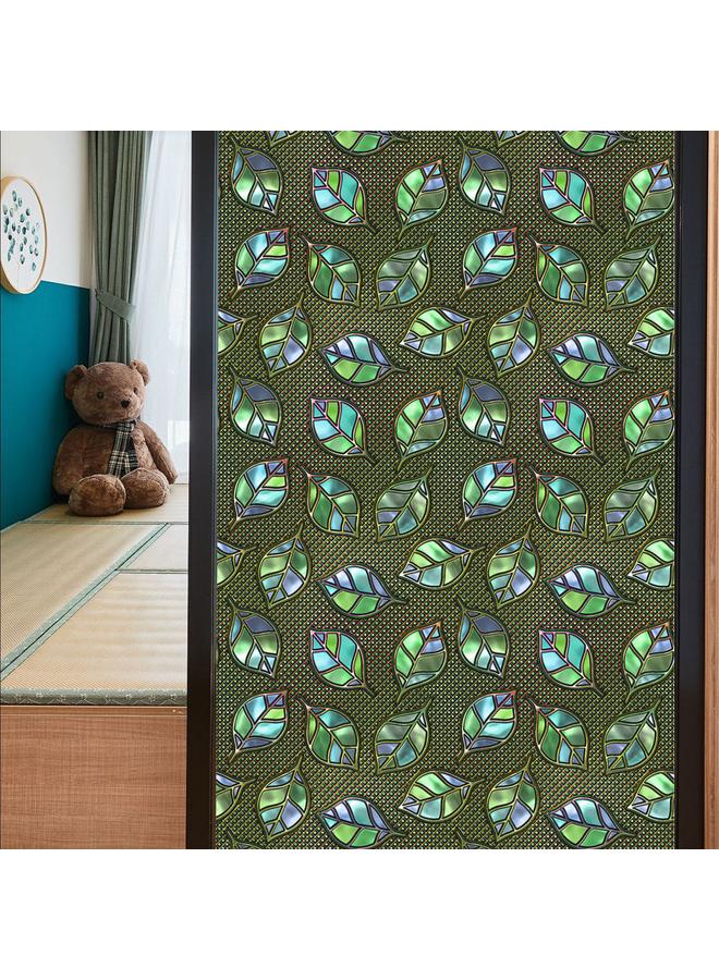 Bluejw BL092-111 Color Retro Electrostatic Glass Sticker PVC Glue-free Window Sticker Removable Frosted Glass Window Decorations - Image 1