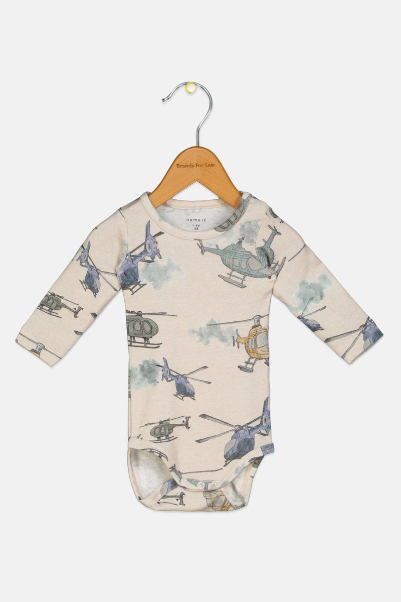 NAME IT Toddlers Boy Graphic Print Long Sleeve Bodysuit, Multicolor - Image 1