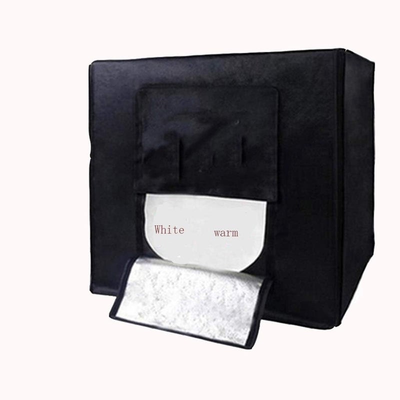 Photo Light Box Kit Photography Tent Dimension681818cm - Super Bright Dimmable LED Lighting 3200-5500k Lumens 2 Backdrops (Black White) for Photography Backdrop for Jewellery Product Advertising - Image 1