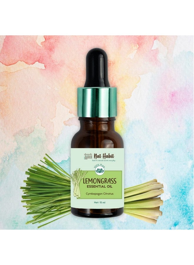 Nat Habit Pure Lemongrass Essential Oil Therapeutic Grade, Steam Distilled | Acne, Dandruff, Blemishes, Detan, Stress | Aromatherapy, Diffuser Oil, 15Ml - Image 2