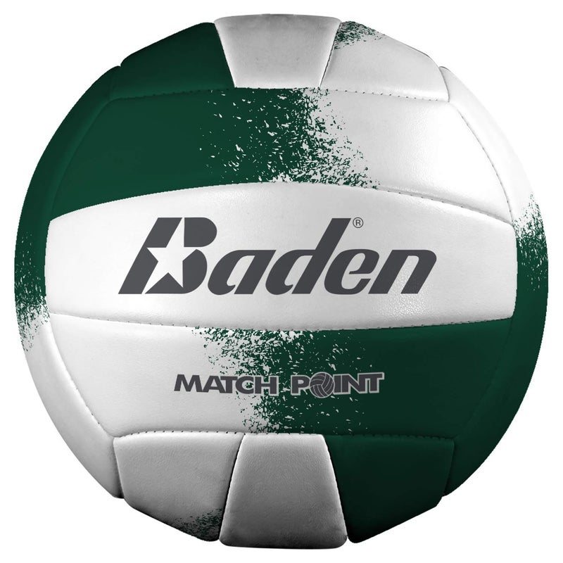 Baden MatchPoint Official Size 5 Cushioned Volleyball, Green/White - Image 1