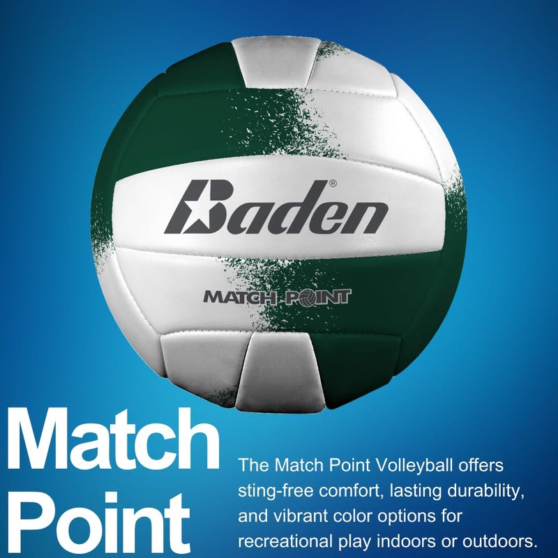 Baden MatchPoint Official Size 5 Cushioned Volleyball, Green/White - Image 2