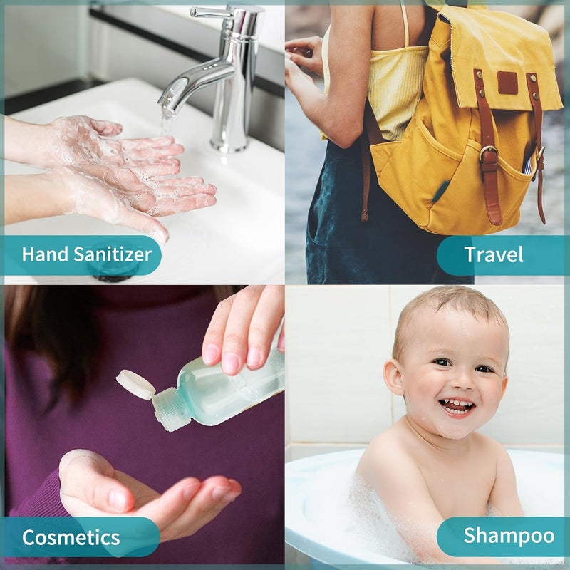 LISAPACK 3.4 oz Travel Bottles for Toiletries, Plastic Travel Size Containers for Shampoo Conditioner TSA Approved, Empty Small Squeeze for Lotion, Leak Proof Mini Liquid Tube Refillable Light Green - Image 3