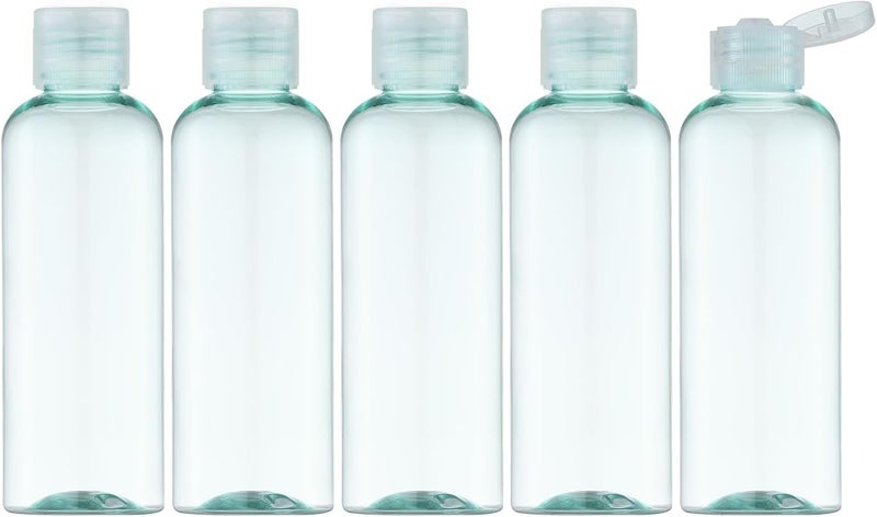 LISAPACK 3.4 oz Travel Bottles for Toiletries, Plastic Travel Size Containers for Shampoo Conditioner TSA Approved, Empty Small Squeeze for Lotion, Leak Proof Mini Liquid Tube Refillable Light Green - Image 1