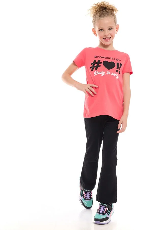 فكتور اند جين Hashtag Heart Graphic T-Shirt & Flared Leggings Set by Styli