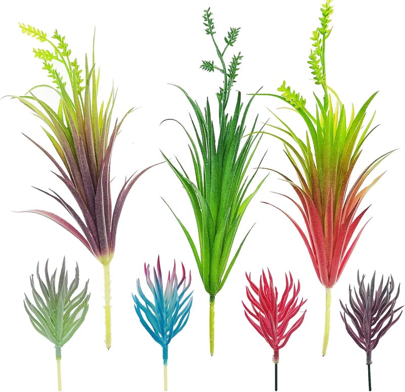 Cayway 7PCS Artificial Succulent Plants, Multicolor Faux Fake Succulents, Succulent Assortment in Flocked in Different Type for Birthday Home Decor Indoor Garden DIY - Image 1
