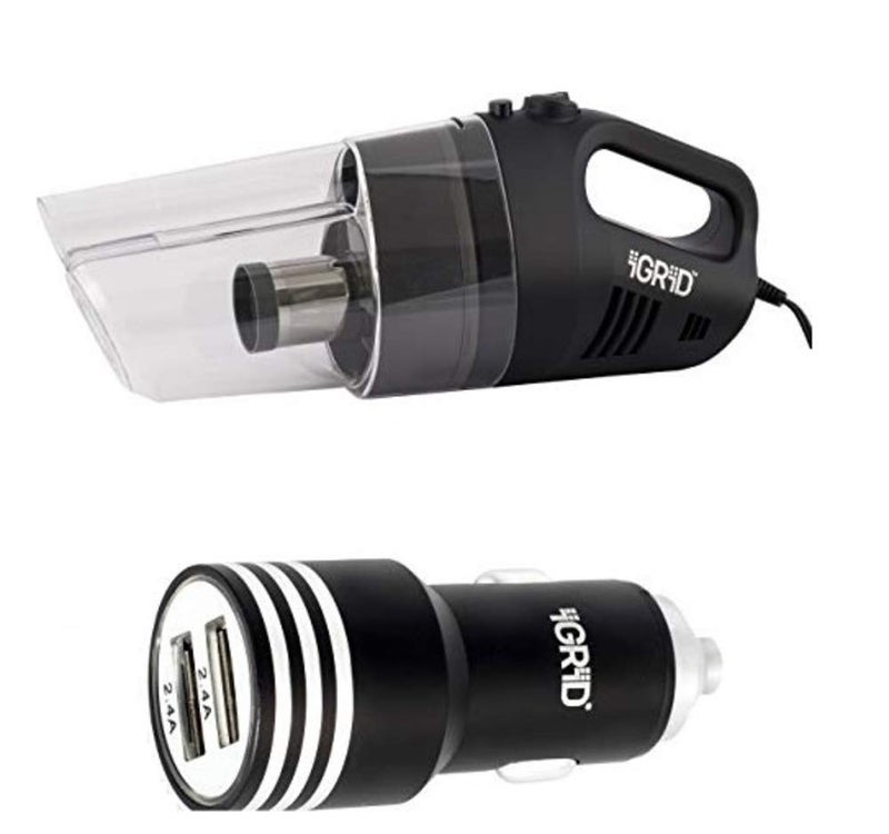 iGRiD Car Vacuum Cleaner and Dual Port USB Car Charger - Combo Pack of Car Accessories - Image 1
