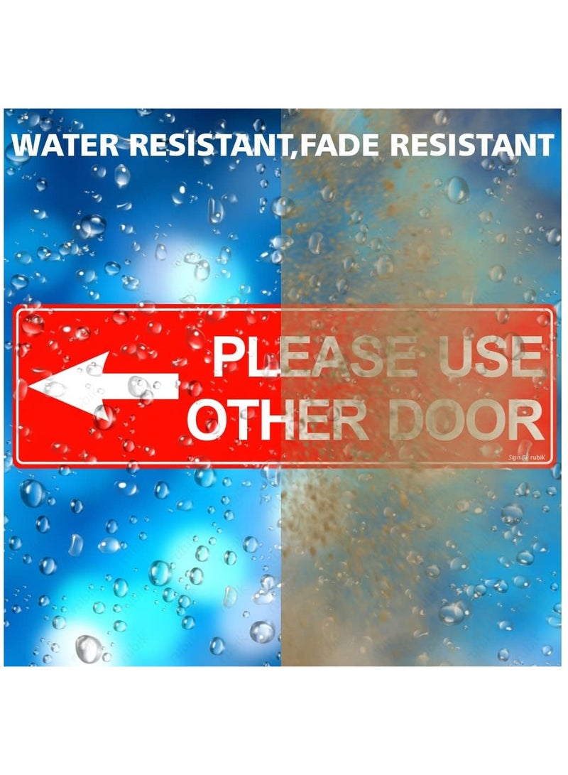 Rubik يرجى استخدام باب آخر ملصق لاصق ذاتي 23x7 سم، قابل للإزالة ومقاوم للعوامل الجوية وعاكس وطويل الأمد من الفينيل لمكاتب المتاجر والمدارس في الداخل والخارج (الجانب الأيسر، أحمر/أبيض) - Image 5