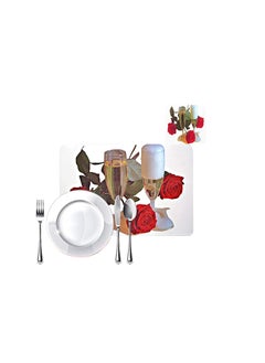 BLUE GRASS Blue Grass PVC Printed Red Placemats for Dining Table and Kitchen 45 x 30 cm Set of 6 Pieces Hot Vessels Transparent Dining Mat  - Image 3