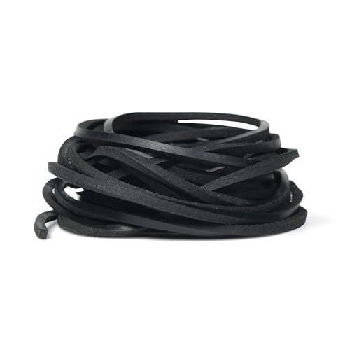 Genique Real/Genuine 3mm Leather Cord 5 Metres, 1/8 inch Leather Strips, Leather Shoe Laces, for Boot Laces, Necklace, Bracelets, Jewelry Making, Crafting, Baseball Glove Repair (Black, 3MM) - Image 1