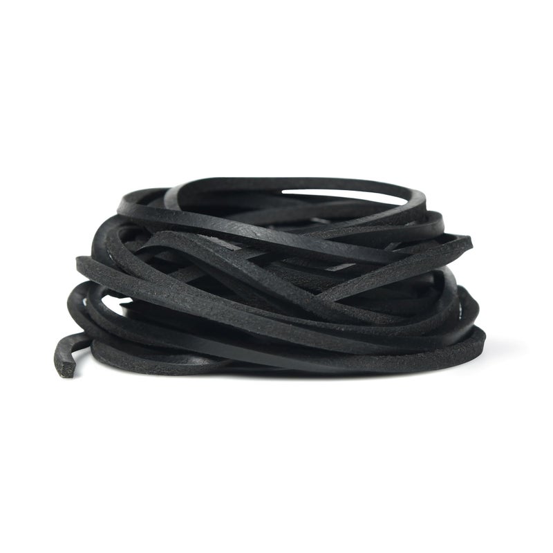 Genique Real/Genuine 3mm Leather Cord 5 Metres, 1/8 inch Leather Strips, Leather Shoe Laces, for Boot Laces, Necklace, Bracelets, Jewelry Making, Crafting, Baseball Glove Repair (Black, 3MM) - Image 5