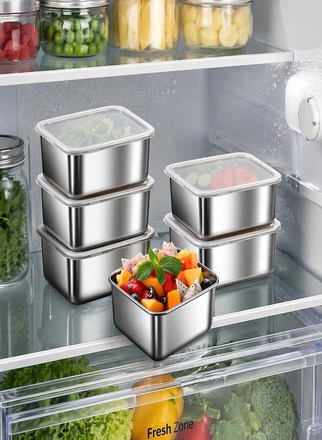 Sinbyuer Stainless Steel fresh- keeping Container with cover refrigerator, Packing Box, garnish box, outdoor Picnic Containers, Food Storage Container, Small Container(4 Pcs) - Image 3