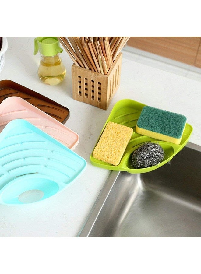 Inditradition Multipurpose Plastic Kitchen Sink Organizer Corner Tray (Large, Green) - Image 5