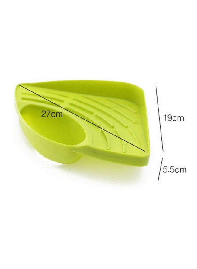 Inditradition Multipurpose Plastic Kitchen Sink Organizer Corner Tray (Large, Green) - Image 3