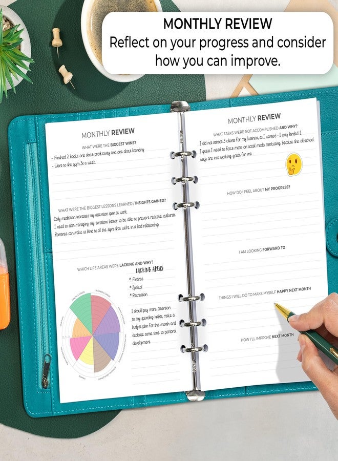 Clever Fox Weekly Planner Binder - Goal Setting Planner for Time Management & Weekly Tasks - Work & Life Organizer with To Do List & Habit Tracker - Undated, 7″ x 9″ Hardcover (Turquoise) - Image 5
