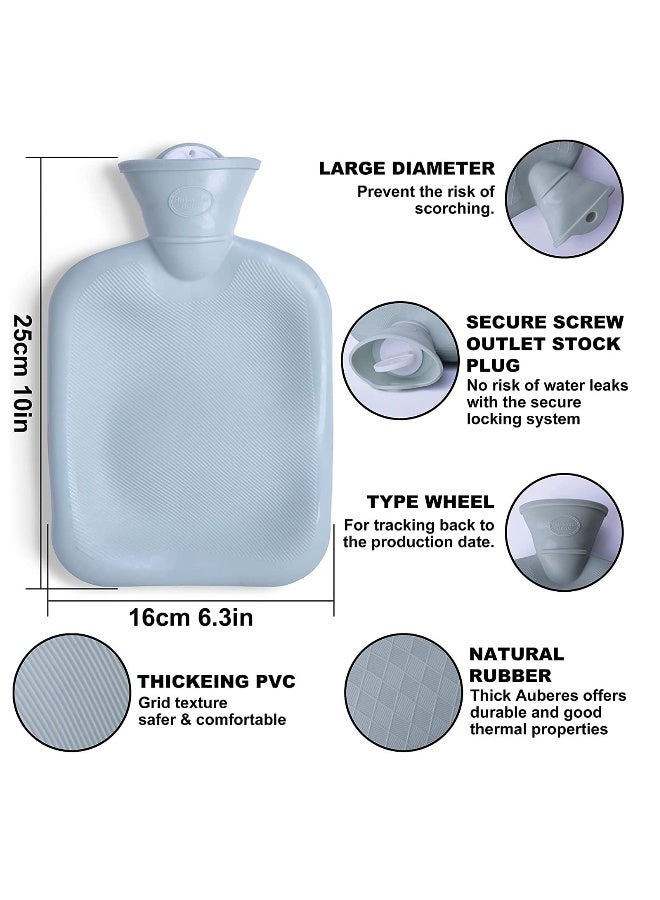 Generic Hot Water Bottles with Fluffy Cover, 2 Pack Hot Water Bag for Hot and Cold Compress, Hand Feet Warmer, Neck and Shoulder Pain Relief, Menstrual Cramps, Hot Compress Cold Therapy - Image 3