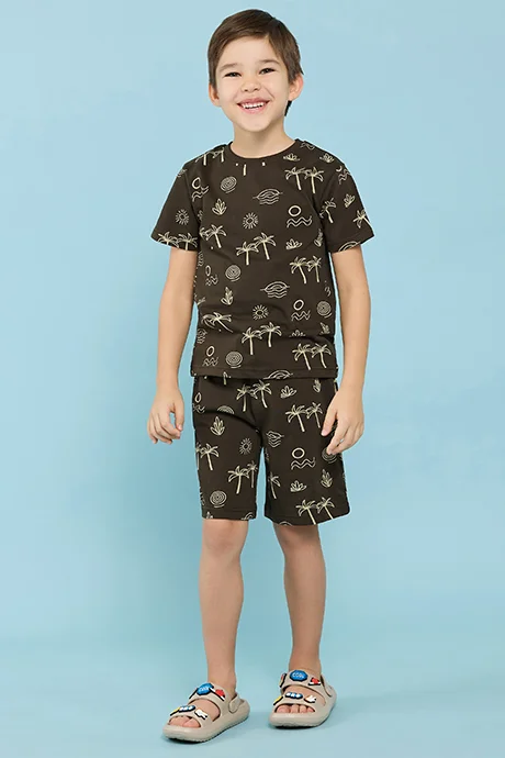 أر أند بي 2 Pack Printed  T-Shirt & 1 Shorts Set
