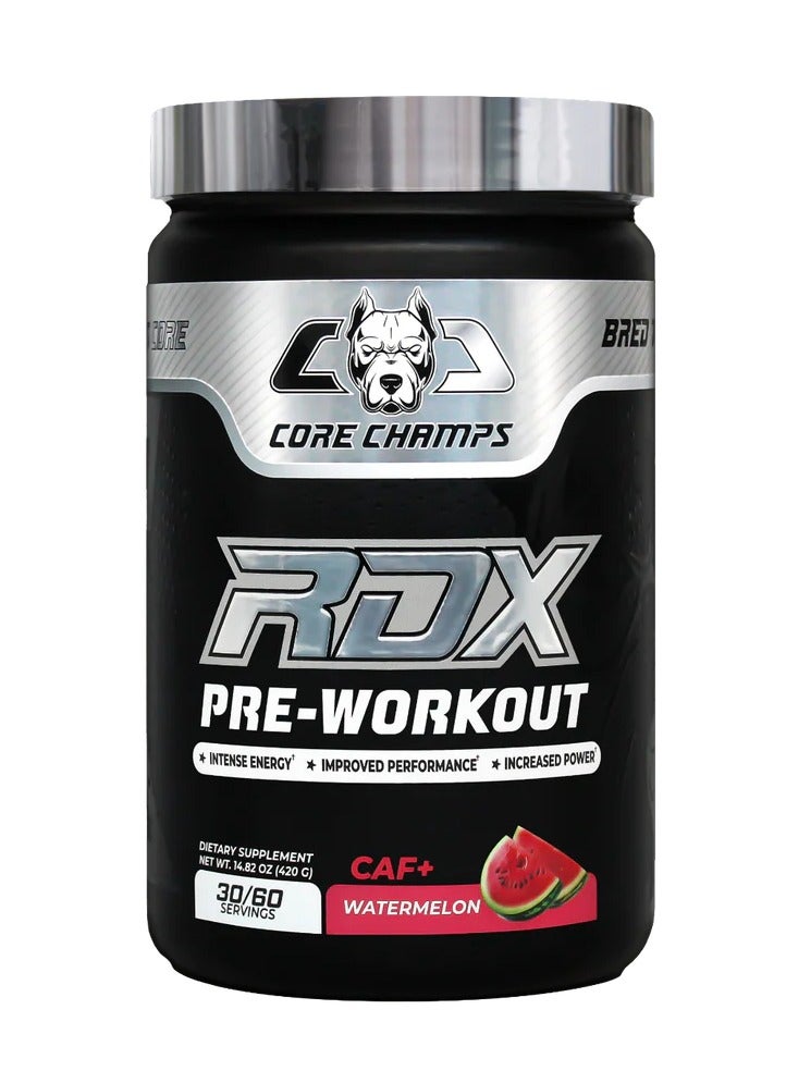 CORE CHAMPS RDX CAF+ Caffeine Strongest Pre-workout 30 / 60 Servings ( Watermelon) - Image 1