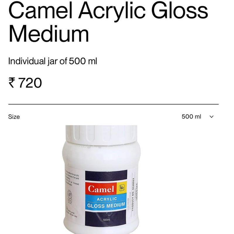 Camel Acrylic Gloss Medium (500Ml), Brown - Image 3