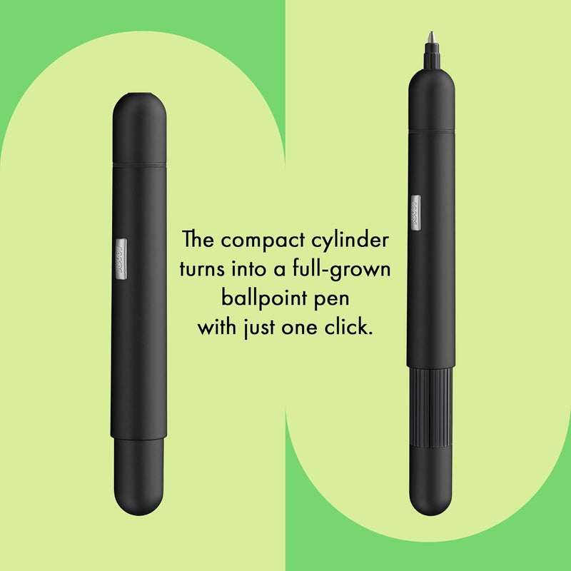 LAMY pico 288 Small Pocket Ballpoint Pen Metal in Matte Lacquer Finish in Black with Push Mechanism Includes Compact Refill M 22 Line Width M in Black - Image 3