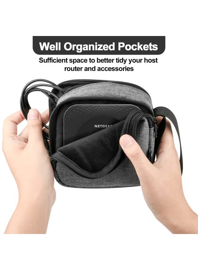 CaSZLUTION Travel Case Replacement for NETGEAR Nighthawk M5 5G Mobile Hotspot with WiFi 6 (MR5200, MR5100)/ M6 (MR6110)/ M6 Pro (MR6500)/ Mobile Hotspot 4G LTE Router MR1100 Storage Bag - Case Only - Image 2
