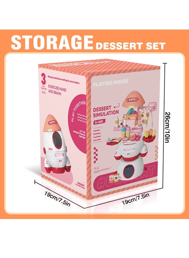 32pcs dessert making toy set kitchen countertop,cream toys, candies for children to play with, indoor toys with candies, ice cream lollipops, chocolate, large storage set for children's education toys, suitable for boys and girls over 3 years old  - Image 5