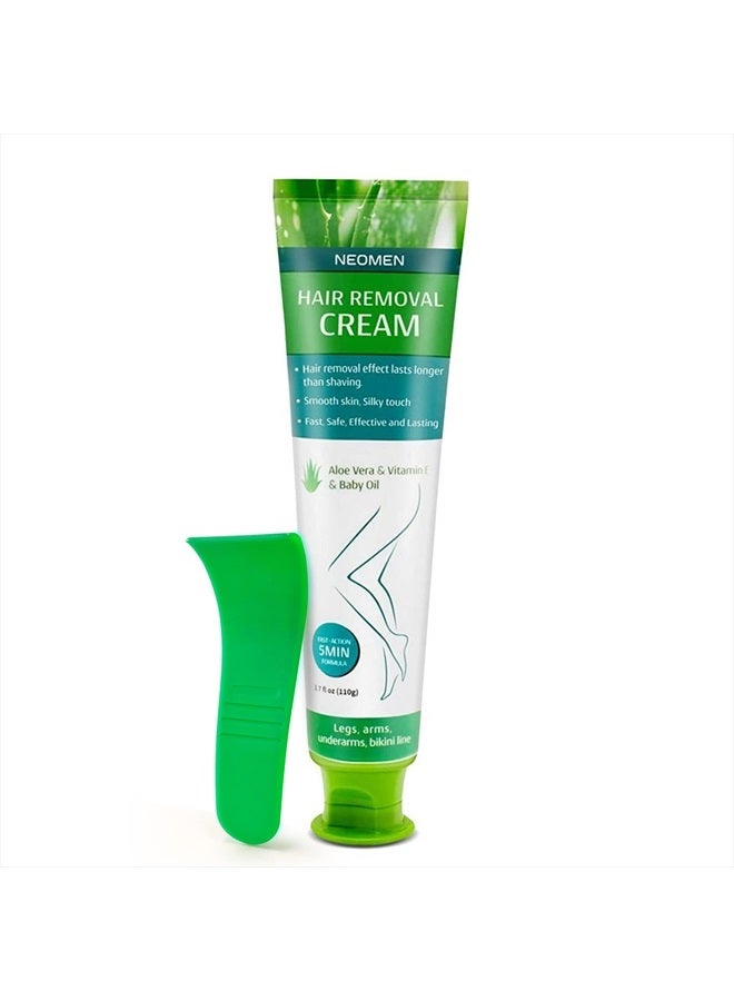 Neomen Neomen Hair Removal Cream for Men & Women : Painless Depilatory for Sensitive Skin & Intimate Areas, Moisturizing with Aloe Vera & Vitamin E, Safe for Face, Underarms, Bikini, Arms, Legs  - Image 1