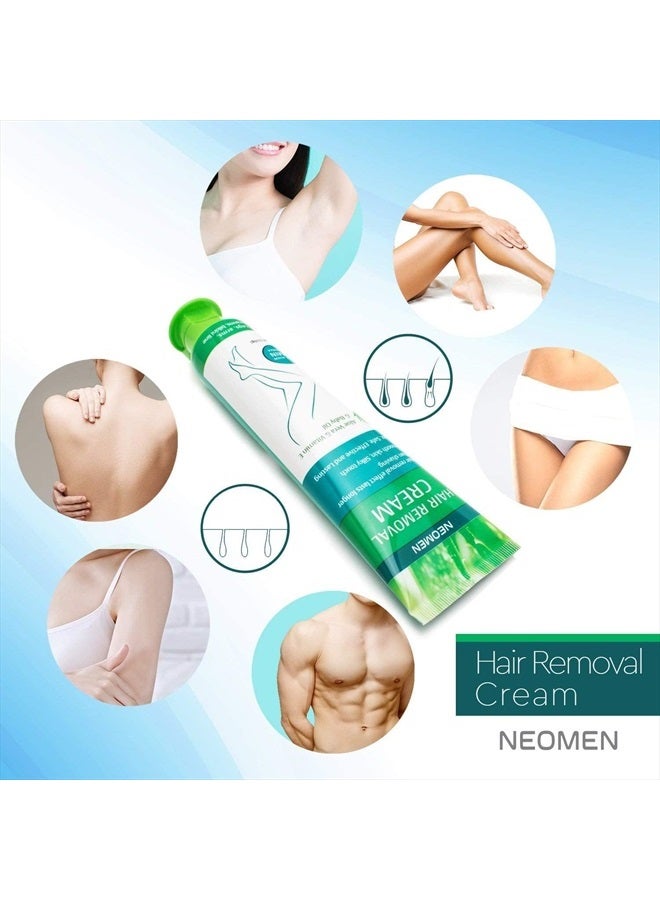 Neomen Neomen Hair Removal Cream for Men & Women : Painless Depilatory for Sensitive Skin & Intimate Areas, Moisturizing with Aloe Vera & Vitamin E, Safe for Face, Underarms, Bikini, Arms, Legs  - Image 3