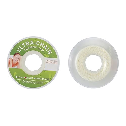 ANNWAH Dental Colorful Orthodontic Braces Rubber ChainsDental Rubber Chains for Braces Power Chains for Orthodontic TreatmentLongWhite 3
