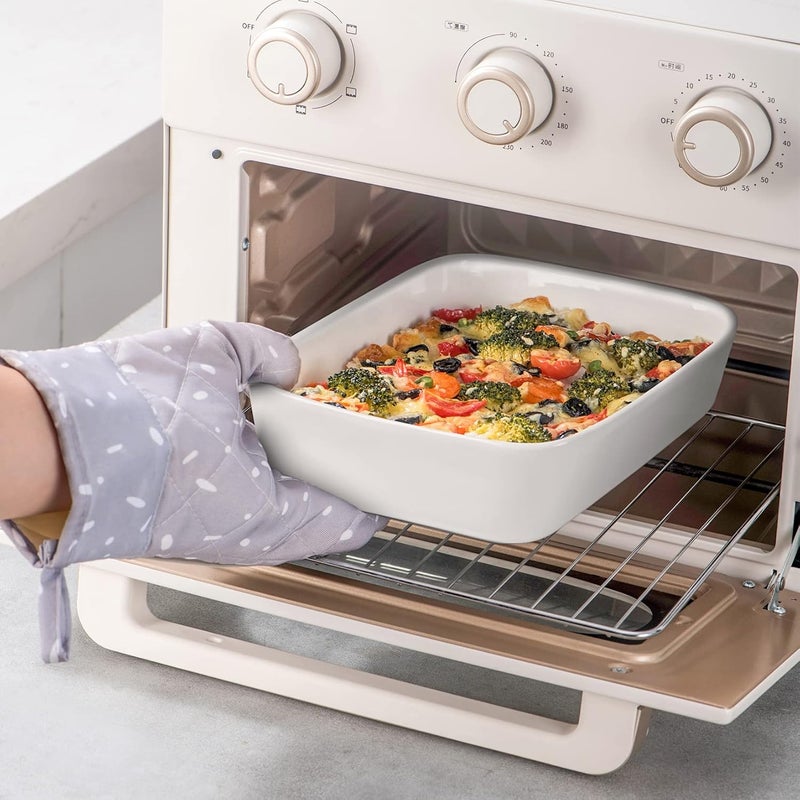 UNICASA Casserole Dishes  White Baking Dish for Oven Ceramic Lasagna Pans 9 x 13 In Oven Safe Bakeware Set of 3 for Kitchen Cooking Cake Banquet and Dinner - Image 3