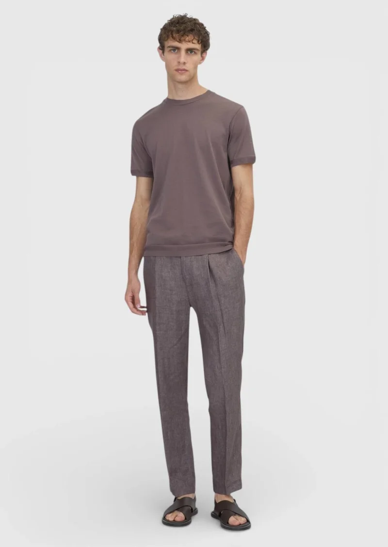 RAMSEY Damson Color Plain 100% Cotton T-Shirt