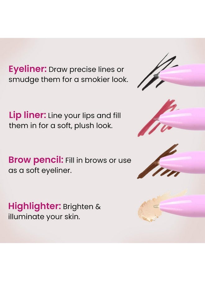 Milagro Beauty 4-In-1 Makeup Pen, Smudgeproof & Waterproof Eyeliner, Lip Liner, Highlighter & Eyebrow Pencil With Rich Color Payoff, 24-Hour Long Stay  - Image 3