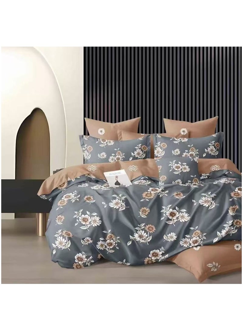 الرائد أطقم سرير بحجم كينج 6 قطع ، مقاس كينغ 100٪ ميكروفايبر 1x طقم غطاء لحاف 220x240 سم ، 1x شرشف مطاطي 200x200 + 30 سم ، 4x كيس وسادة 50x75 سم متعدد الألوان