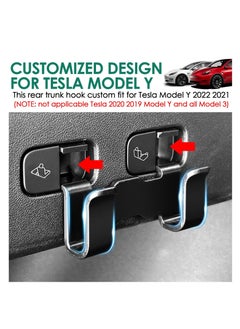 Excefore Rear Trunk Hook, Trunk Grocery Bag Hooks, Trunk Modification Upgarde Storage Organizer Storage Bags Holders, ABS Material, Compatible with Tesla Model Y 2022 2021 (Black)  - Image 2