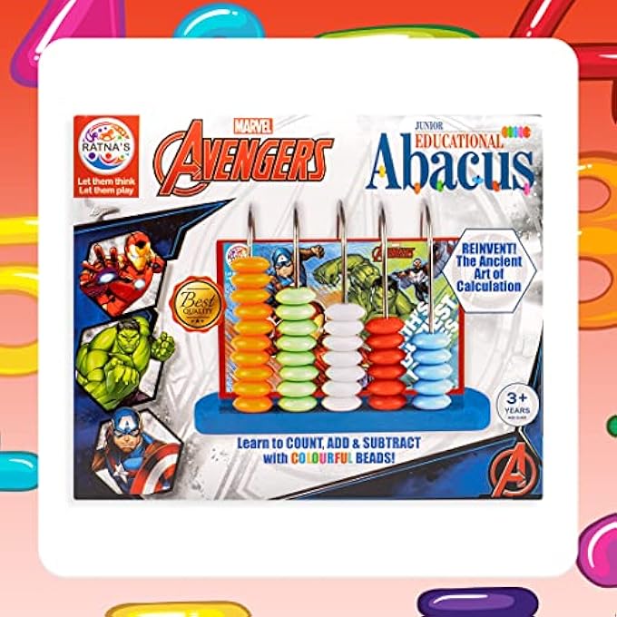EDUCATIONAL ABACUS JUNIOR AVENGERS FOR COUNTING ADDITION SUBTRACTION|MATH'S LEARNING EARLY EDUCATIONAL KIT TOY FOR KIDS 3+ YEARS,MULTICOLOR - Image 4