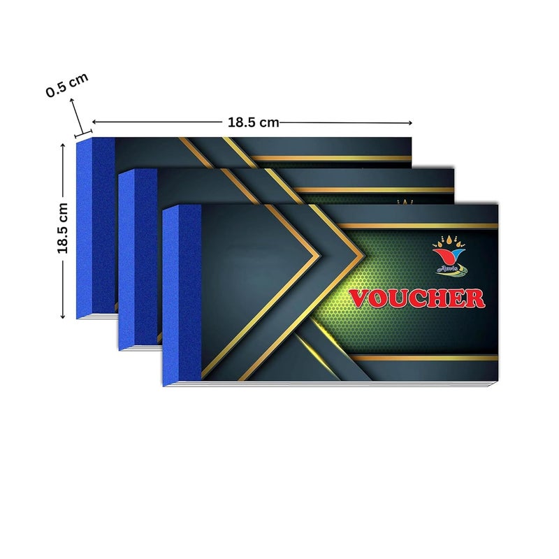 ANVIS Debit/Credit Perforated Voucher Book | 18.5 � 10.5 Cm 50 Sheets (Pack of 3) - Image 2